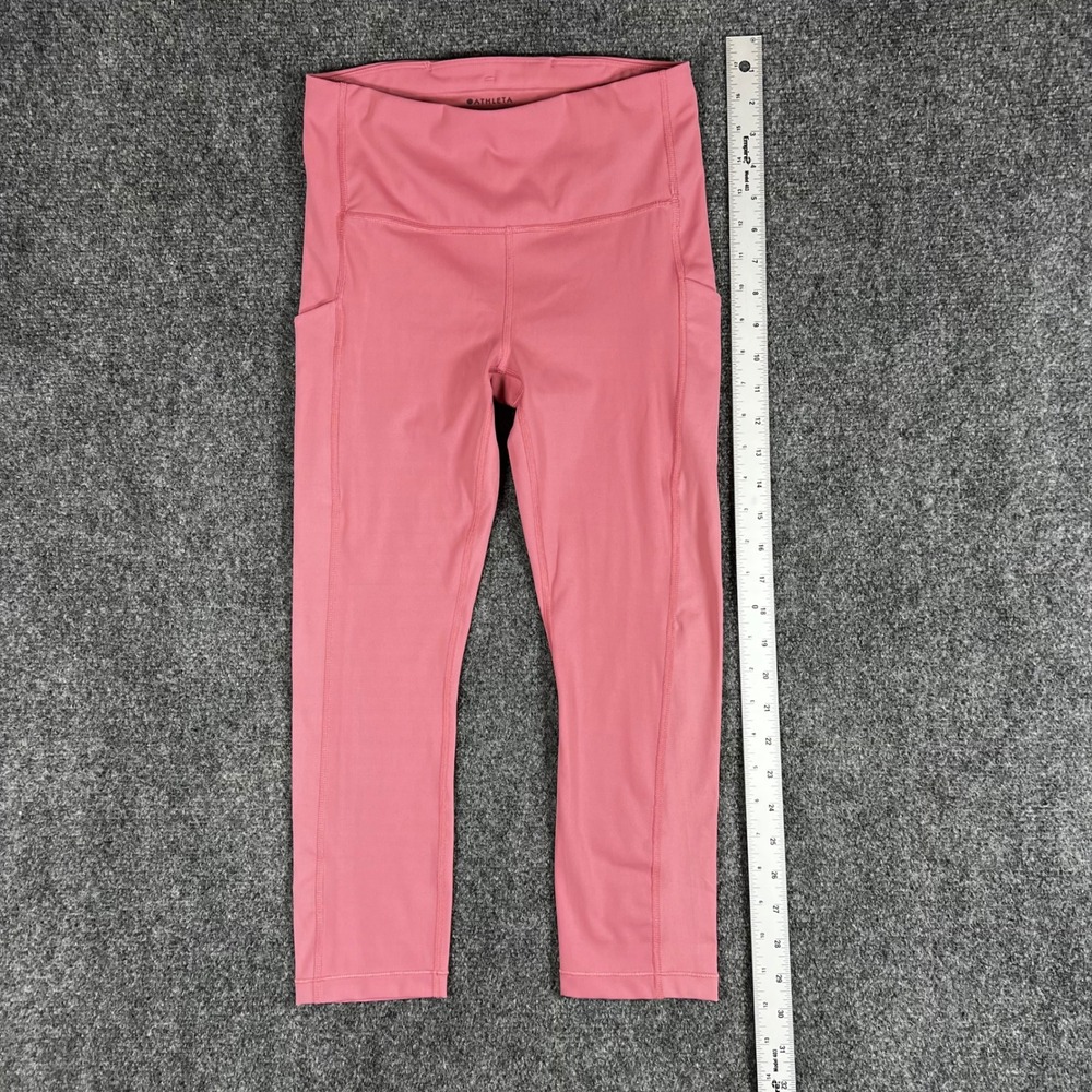 Athleta Ultimate Stash Pocket Capri Pink Leggings Womens Small Petite High Rise